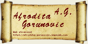 Afrodita Gorunović vizit kartica